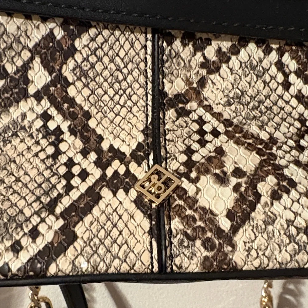 🏡 NWOT Call It Spring Faux Snakeskin Pattern Backpack  - Tan & Black - OS